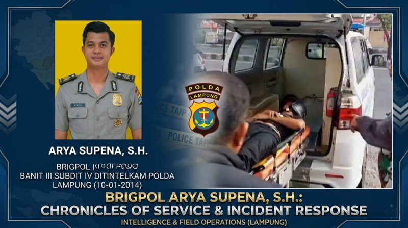 Brigadir Arya Supena tewas ditembak begal saat menggagalkan curanmor di Bandar Lampung.