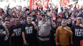 Peringatan Hari Buruh Internasional atau May Day 2026 di Kota Makassar.