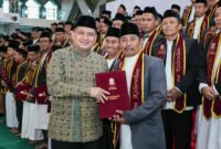 Wali Kota Makassar, Munafri Arifuddin, saat menghadiri Tabligh Akbar dan Pelantikan Imam Kelurahan se-Kota Makassar di Masjid Al Markaz Al Islami Jenderal M. Jusuf.